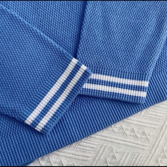 alo tennis club sweater knit cardigan Crystal Clear Blue size XS